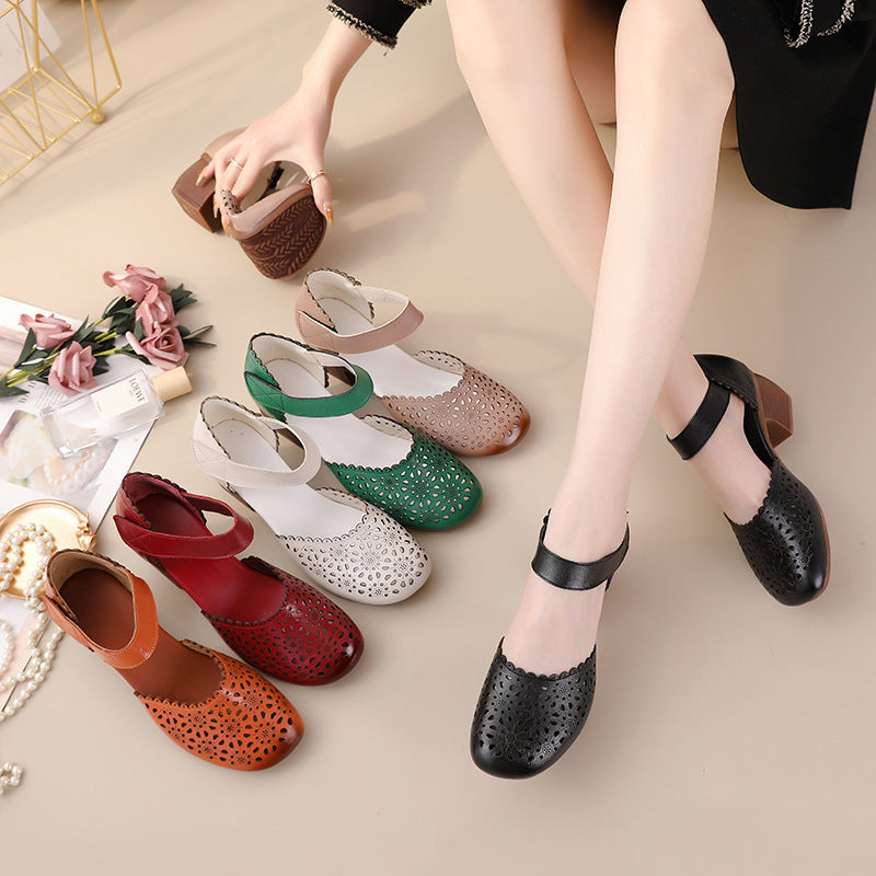Andrea's™ | Vintage-Lederschuhe mit Lochmuster
