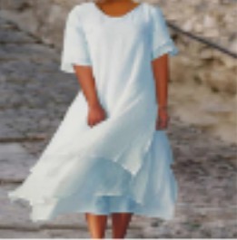 Andrea's™ | Midikleid mit Lagen und kurzen Ärmeln