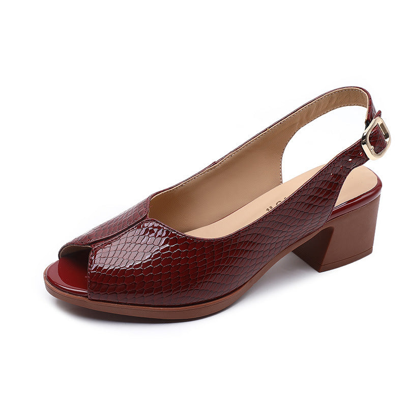 Andrea's™ | Damen-Ledersandalen mit offener Zehenpartie
