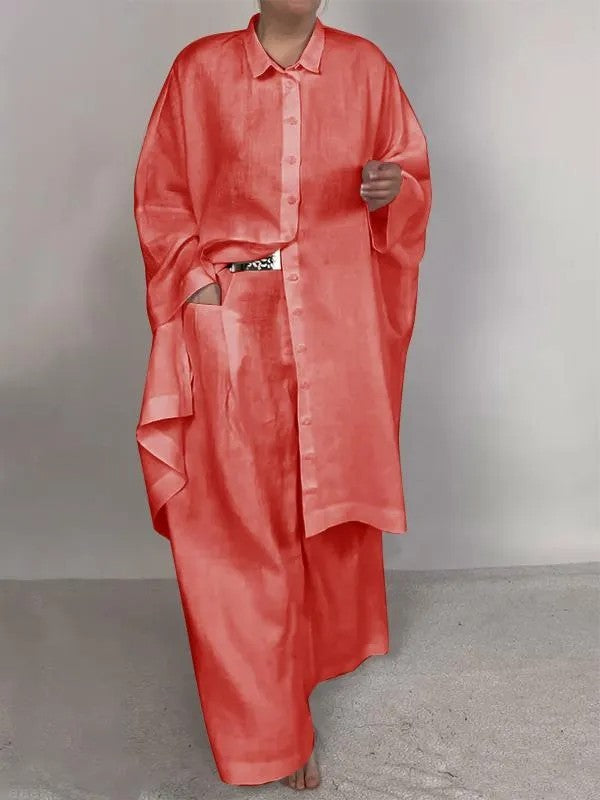 Andrea's™ | Lockeres Polo-Oberteil und weit geschnittene Hose im Set