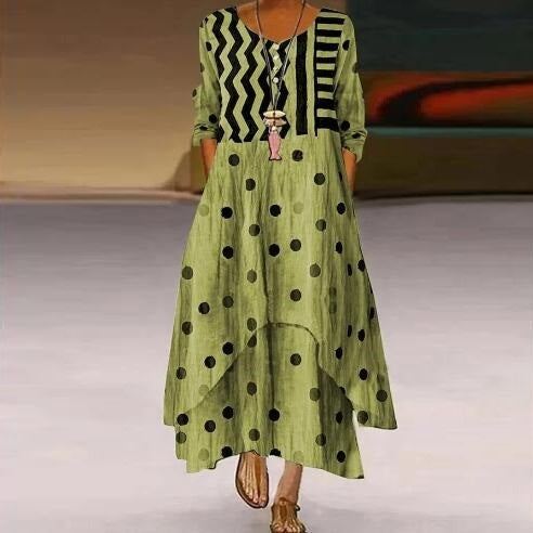 Andrea's™ | Kleid mit Polka-Dots und Blumenmuster