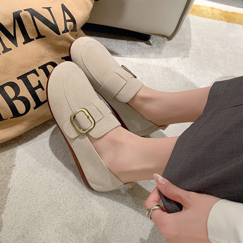 Andrea's™ | Veloursleder-Loafer mit Schnalle und flacher Sohle