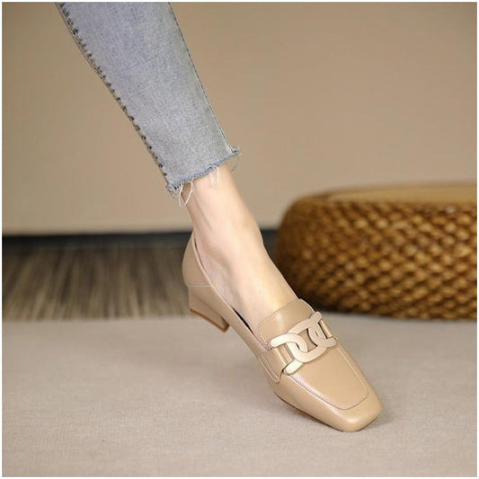 Elegante Andrea Serena Loafer-Pumps mit klobigem Absatz