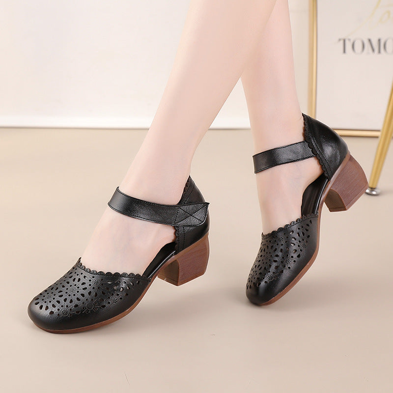 Andrea's™ | Vintage-Lederschuhe mit Lochmuster