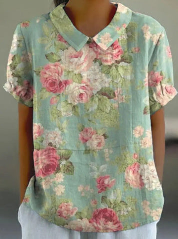 Andrea's™ | Bedruckte Bluse mit Rundhalsausschnitt