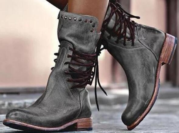 Andrea's™ | Nieten-Reitstiefel mit niedrigem Absatz