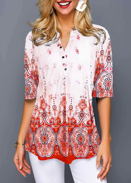 Boho-Print Andrea Serena Bequemes Alltagshemd