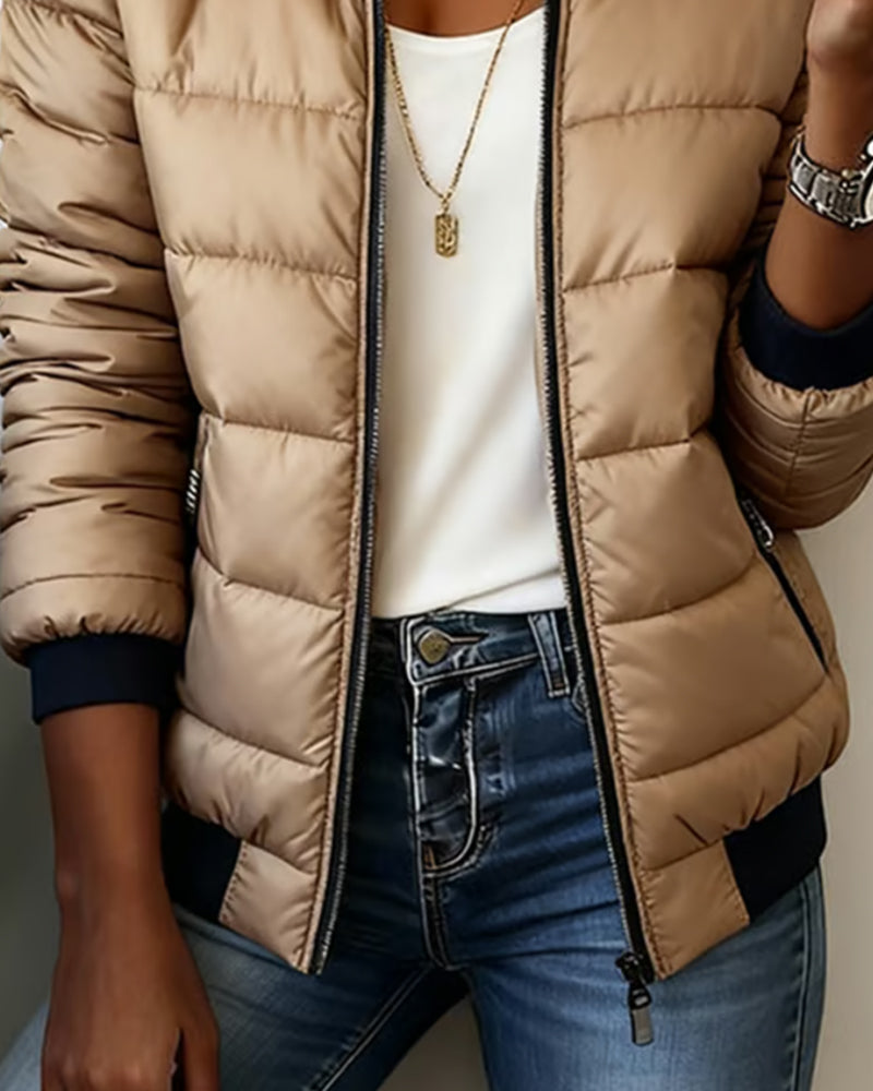 Andrea's™ | Jacke Reißverschluss Casual Gepolstert