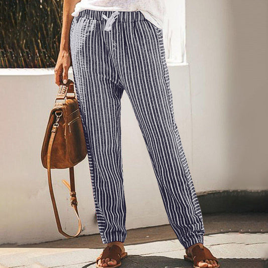 Von Pinterest inspirierte gestreifte Hose mit weitem Bein von Andrea Serena