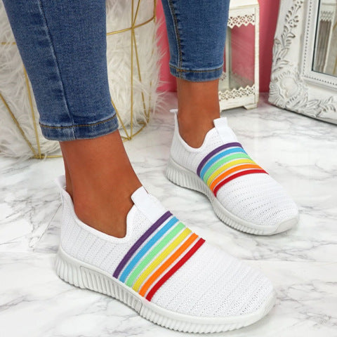 Andrea Serena – Regenbogenfarbene Mesh-Sneaker zum Hineinschlüpfen