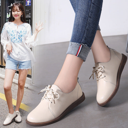 Bequeme Retro-Schnürschuhe von Andrea Serena aus Leder