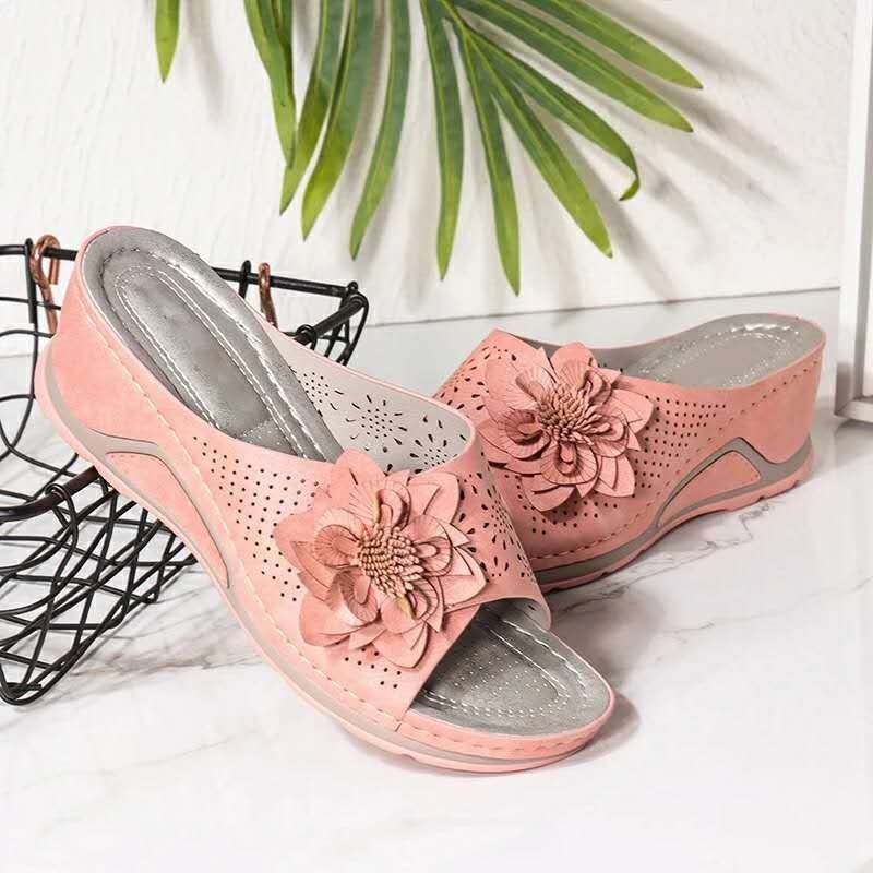 Andrea's™ | Retro Blumen-Sandalen mit Cut-Outs