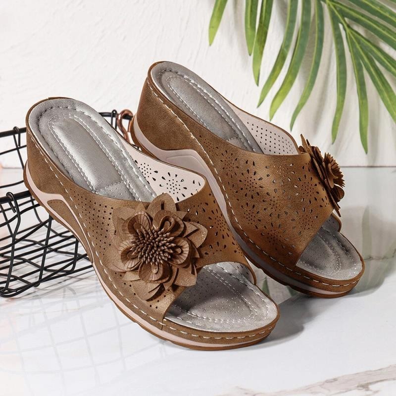 Andrea's™ | Retro Blumen-Sandalen mit Cut-Outs