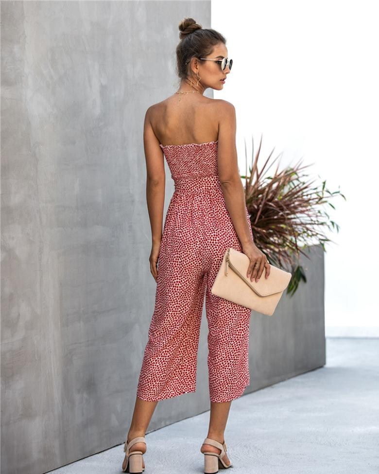Andrea's™ | Schulterfreier bedruckter Jumpsuit