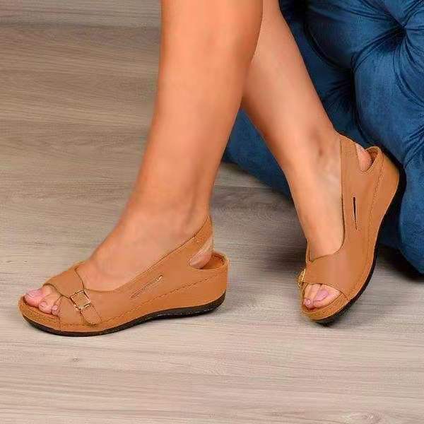Andrea's™ | Offene Slingback-Sandalen mit Schnallendetail