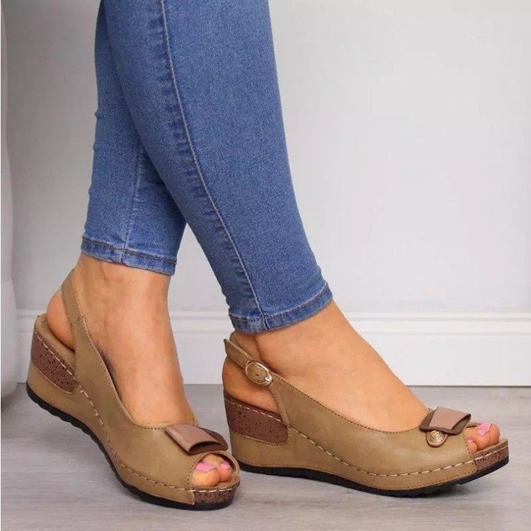 Andrea's™ | Damen Sandalen mit Keilabsatz
