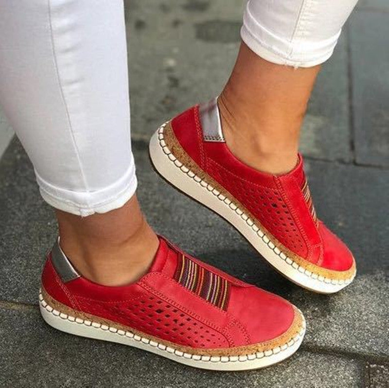 Andrea's™ | Slip-On-Sneaker mit perforiertem Design und mehrfarbigem Gummiband