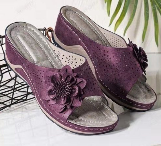 Andrea's™ | Retro Blumen-Sandalen mit Cut-Outs
