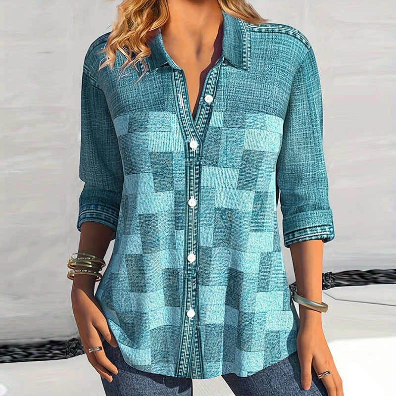Andrea's™ | Damen Vintage-Jeansbluse
