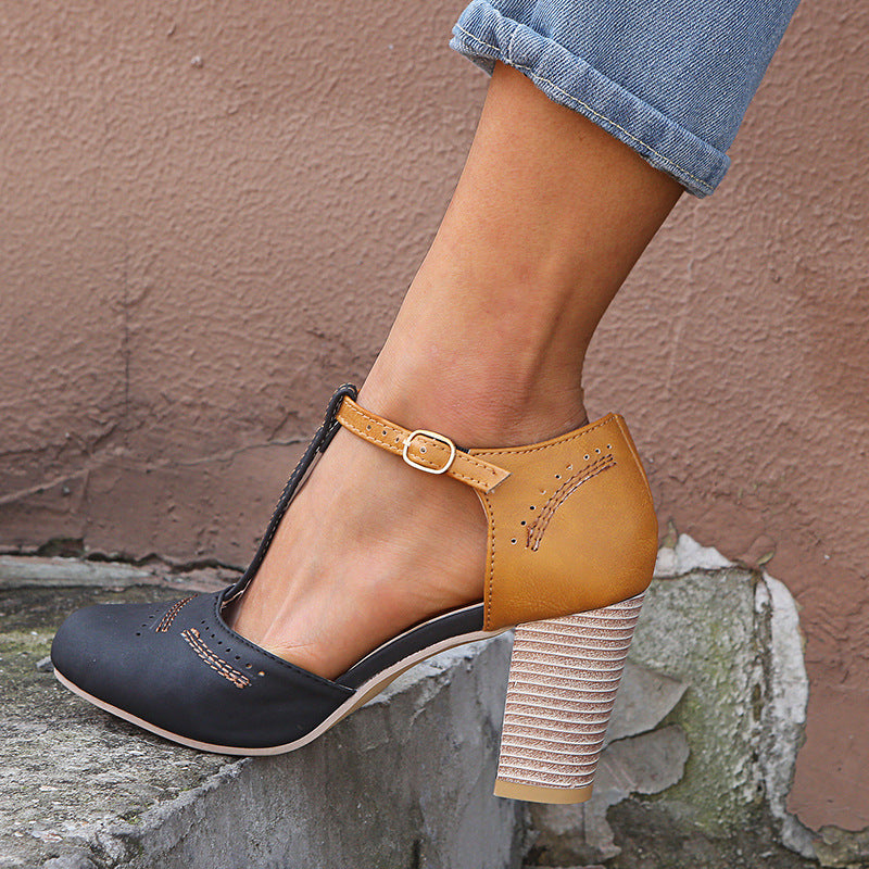 Andrea's™ | Klassische T-Riemchenpumps im Vintage-Stil