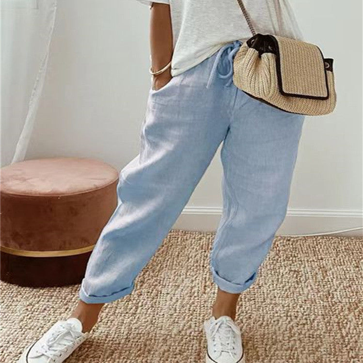 Andrea's™ | Leinenhose mit umgeschlagenem Saum