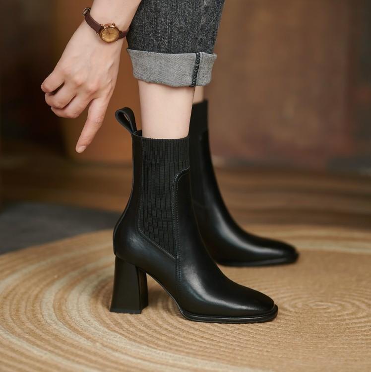 Andrea's™ | Vintage Stiefeletten mit eckiger Spitze & hohem Absatz