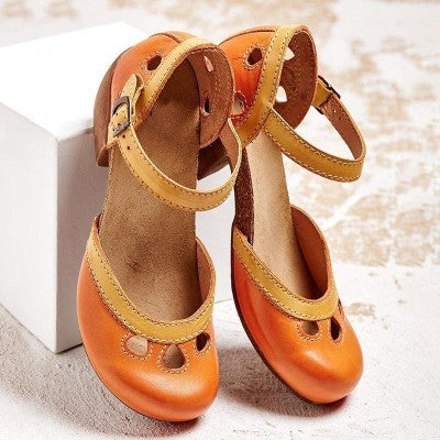 Andrea's™ | Damen Lederschuhe mit massivem Absatz