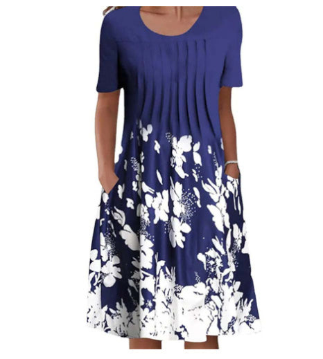 Andrea's™ | Geblümtes Faltenkleid in A-Linie