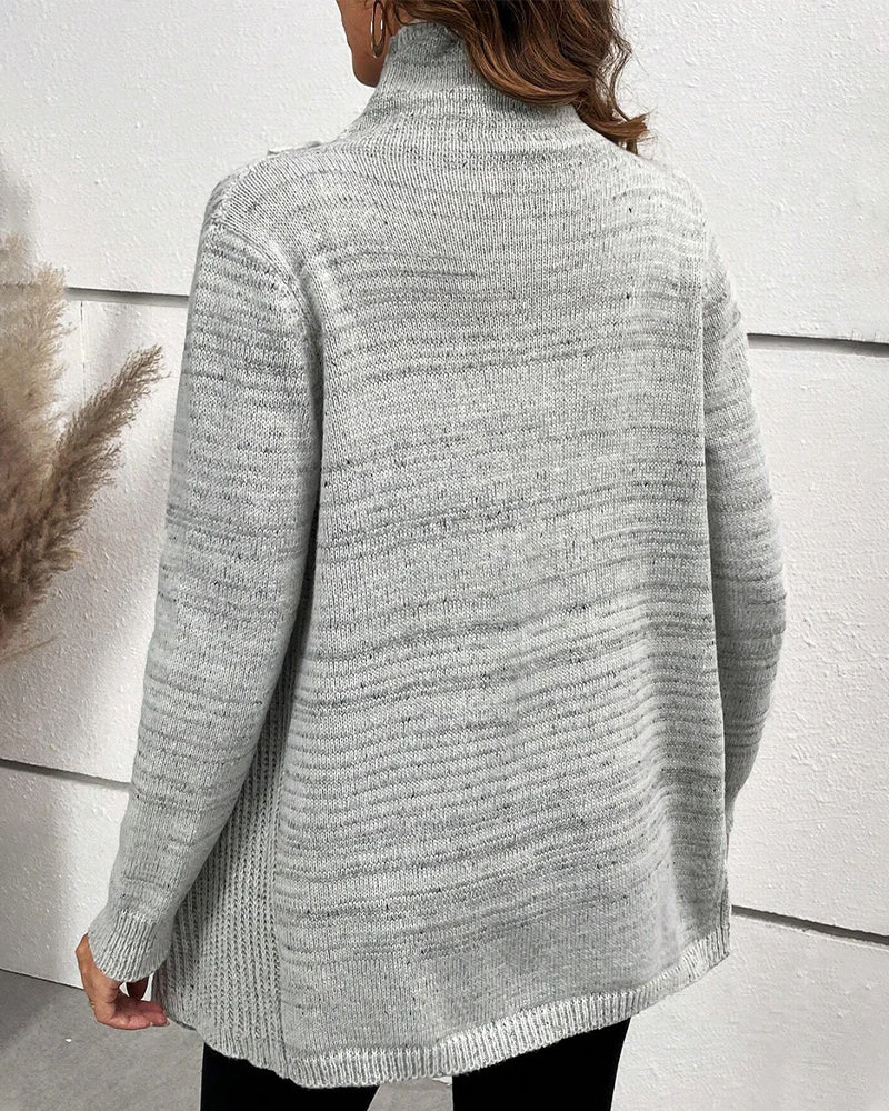 Andrea's™ | Lässiger, einfarbiger Pullover mit Schlitz