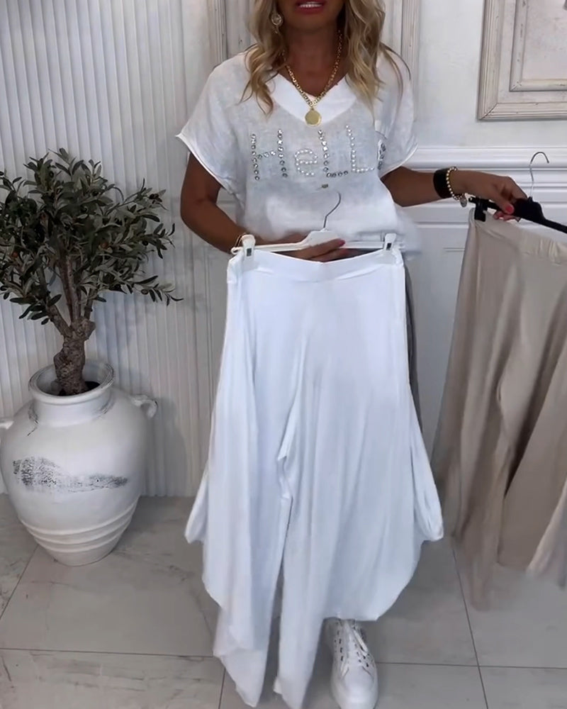 Andrea's™ | Hose Einfarbig Pluderhosen Lässig