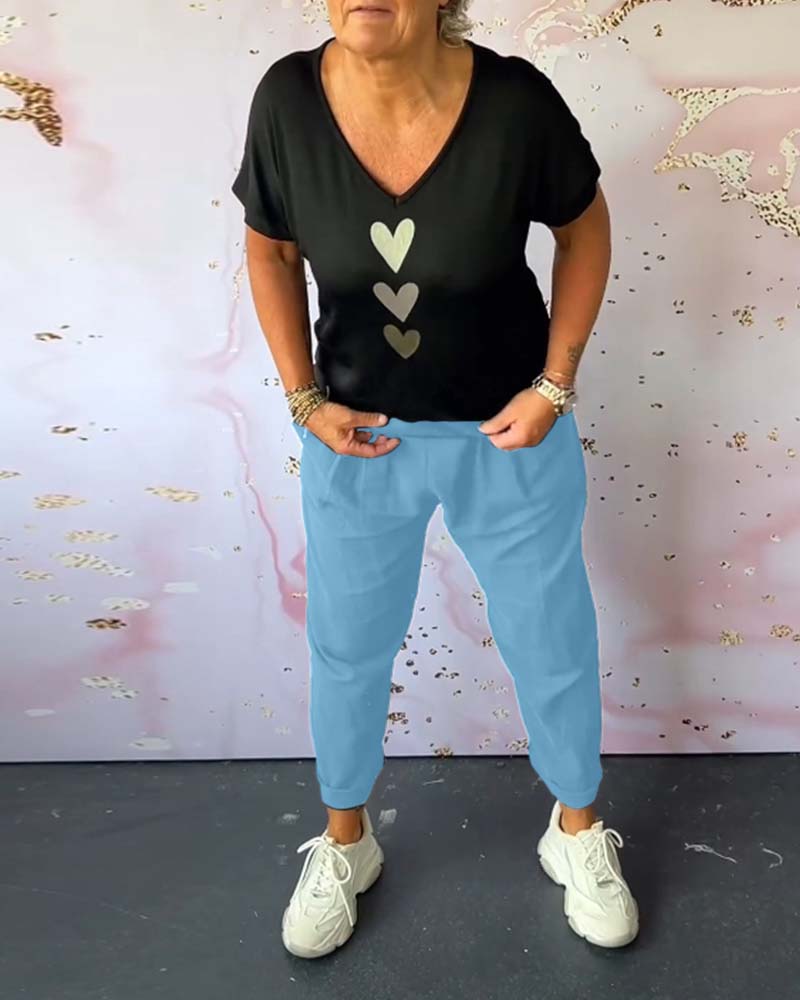 Andrea's™ | Bequeme Freizeithose mit einfarbiger Tasche