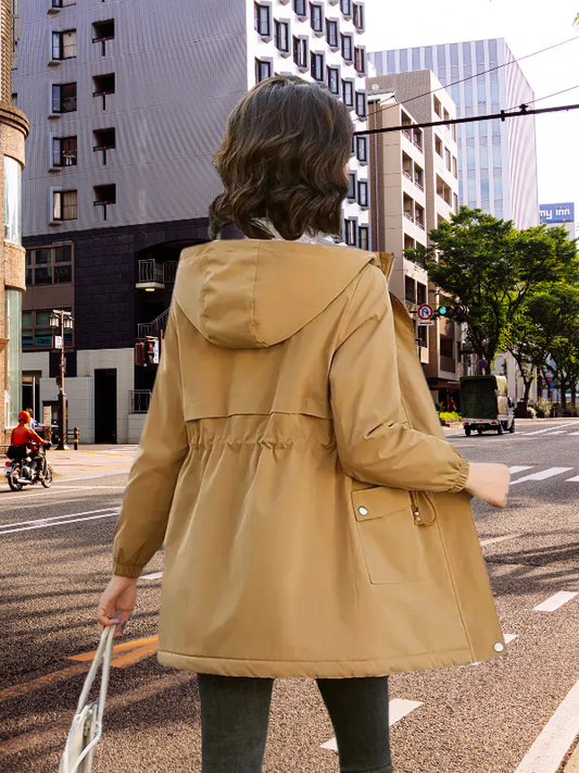 Andrea's™ | Damen Fleecegefütterte Parka-Jacke mit Kapuze