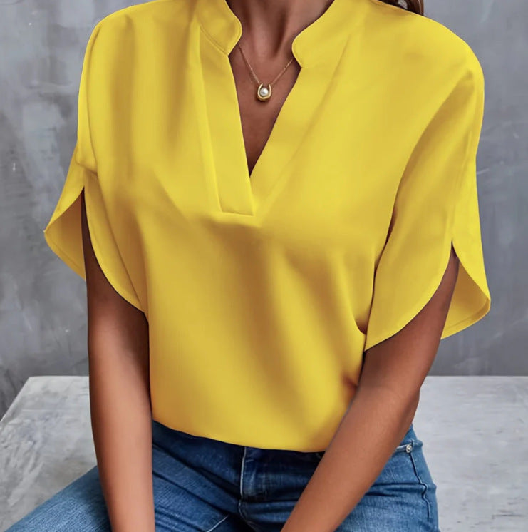 Andrea's™ | Sommer-Chiffonhemd mit kurzen Ärmeln