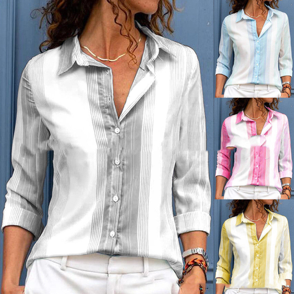 Striped Loose-Fit Blouse by Andrea Serena