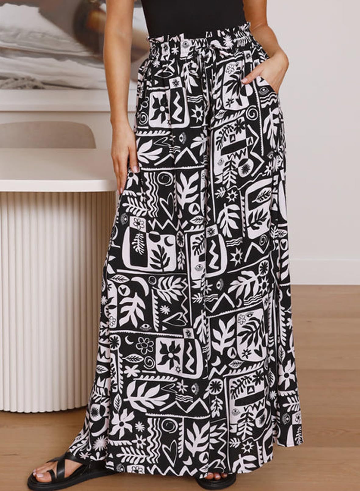 Andrea's™ | Bedruckte Hose mit weitem Bein