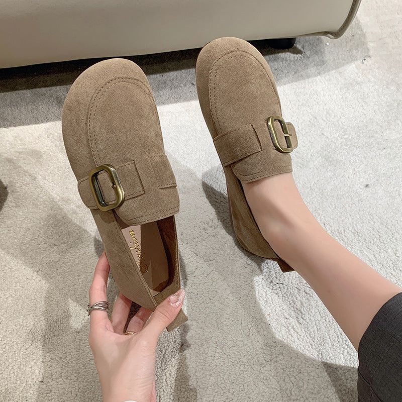 Andrea's™ | Veloursleder-Loafer mit Schnalle und flacher Sohle
