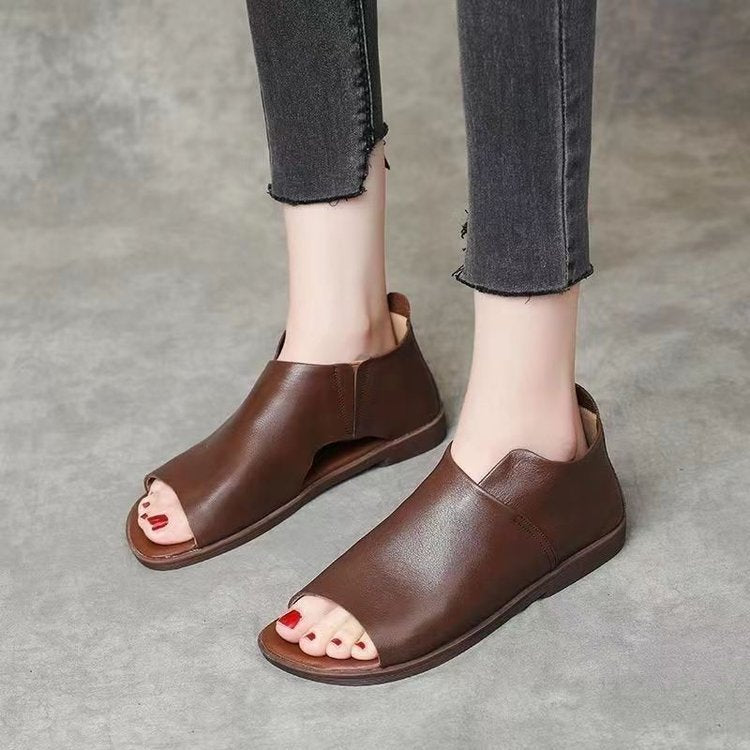 Andrea's™ | Flache Römersandalen aus weichem Leder