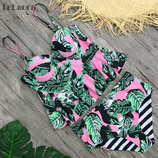 Geblümter High-Waist-Bikini von Andrea Serena Swimwear