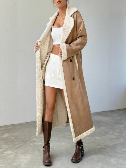 Andrea's™ | Damen Warmer Longline-Mantel im Shearling-Stil