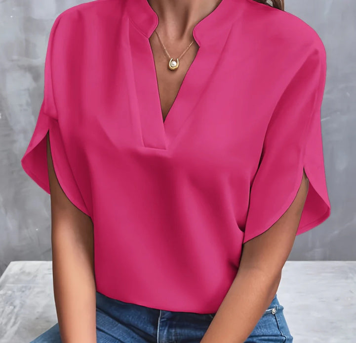 Andrea's™ | Sommer-Chiffonhemd mit kurzen Ärmeln