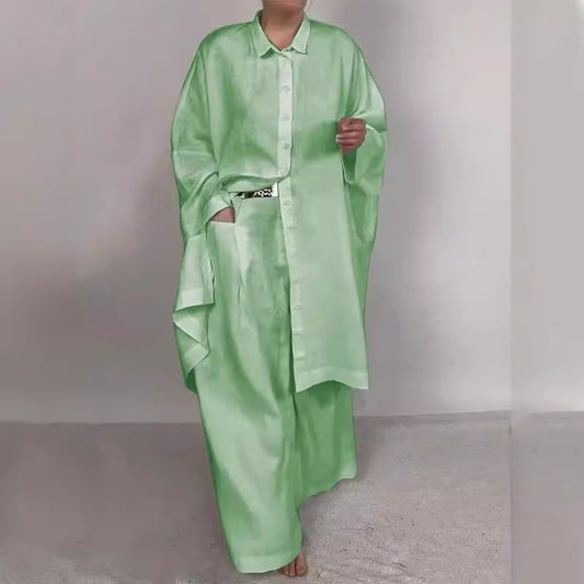 Andrea's™ | Lockeres Polo-Oberteil und weit geschnittene Hose im Set