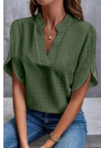 Andrea's™ | Sommer-Chiffonhemd mit kurzen Ärmeln