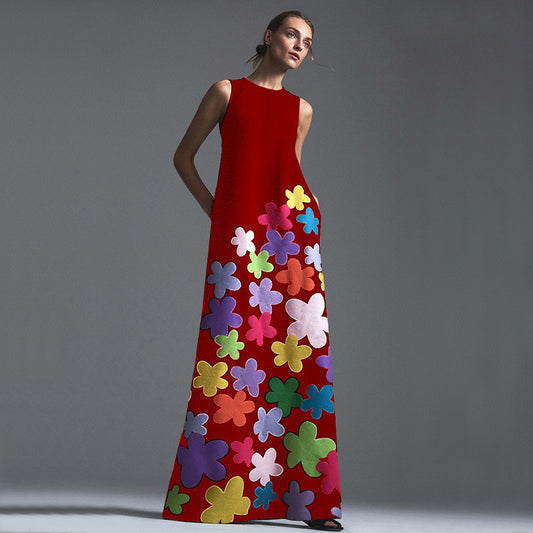 Andrea's™ | Ärmelloses geblümtes Maxikleid