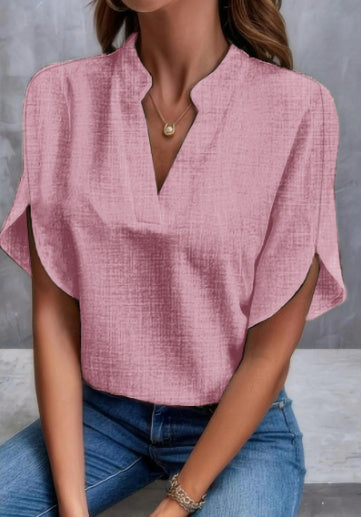 Andrea's™ | Sommer-Chiffonhemd mit kurzen Ärmeln