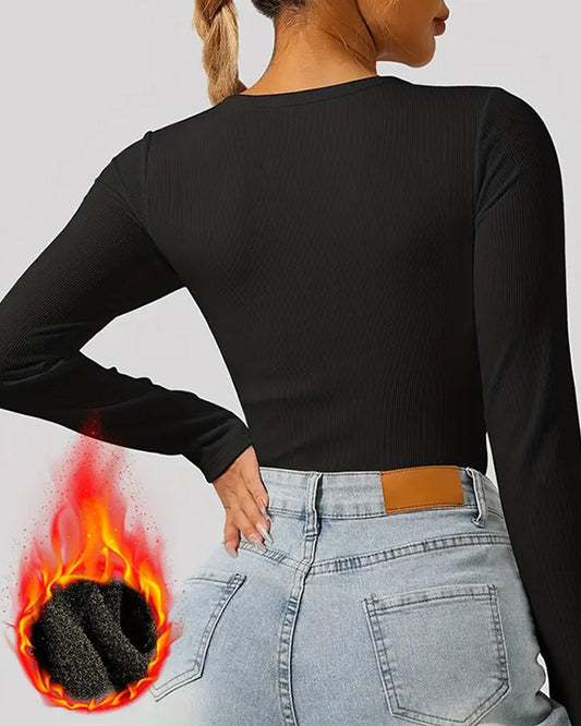 Andrea's™ | Top Chic U-Ausschnitt gepolstert gerippt