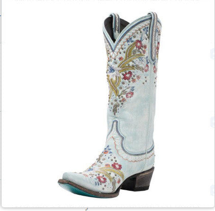 Andrea's™ | Damen-Stiefel mit mittlerem Schaft und ethnischer Stickerei
