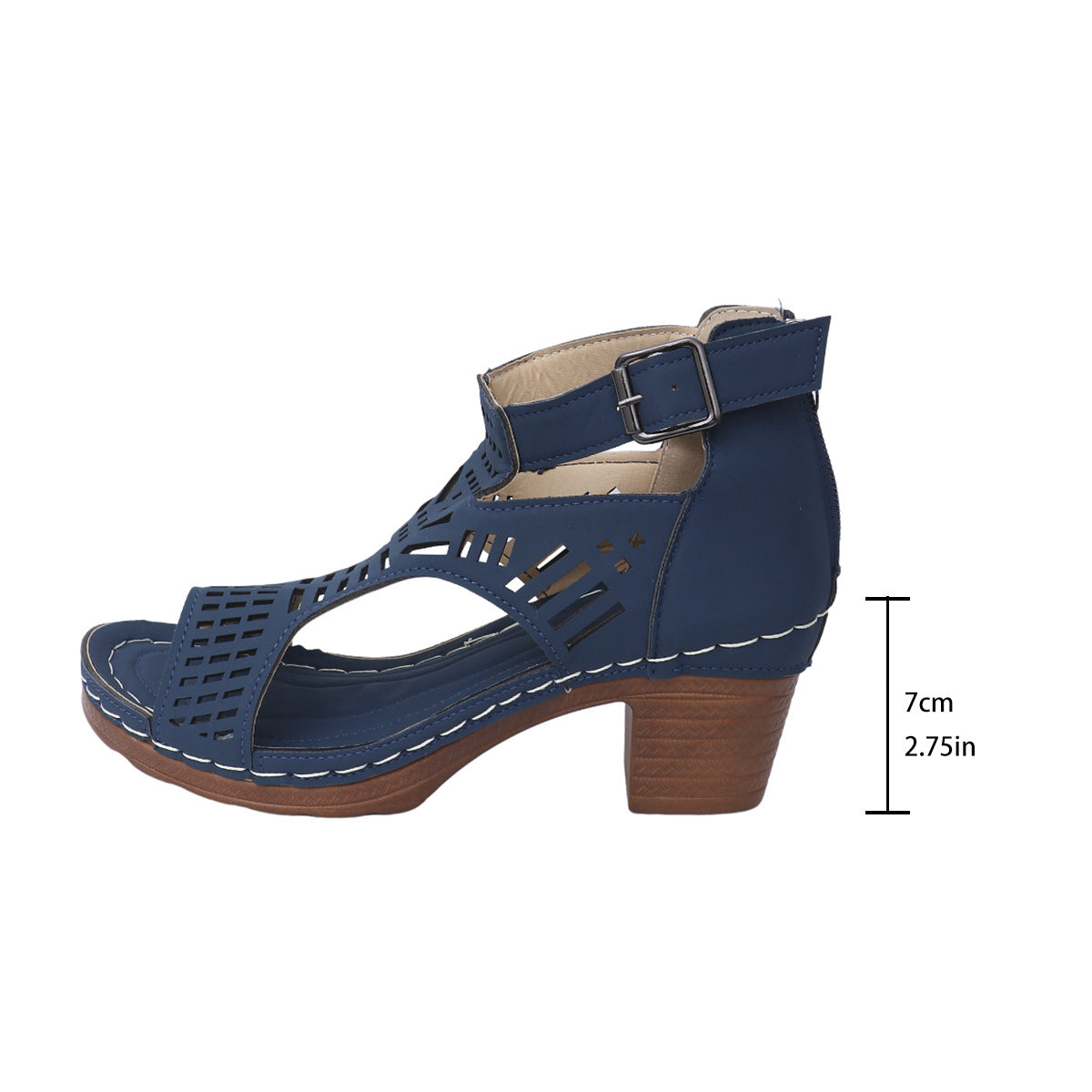 Elegante Andrea Serena Sandalen mit Cut-out und klobigem Absatz