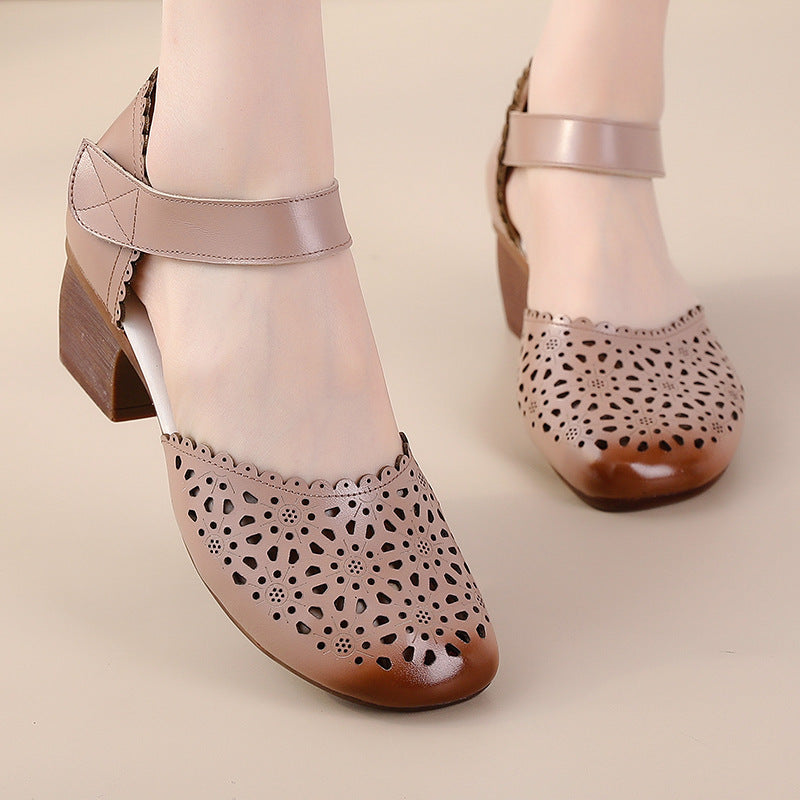 Andrea's™ | Vintage-Lederschuhe mit Lochmuster