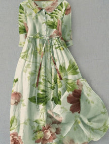 Andrea's™ | Geblümtes Midikleid mit Kragen