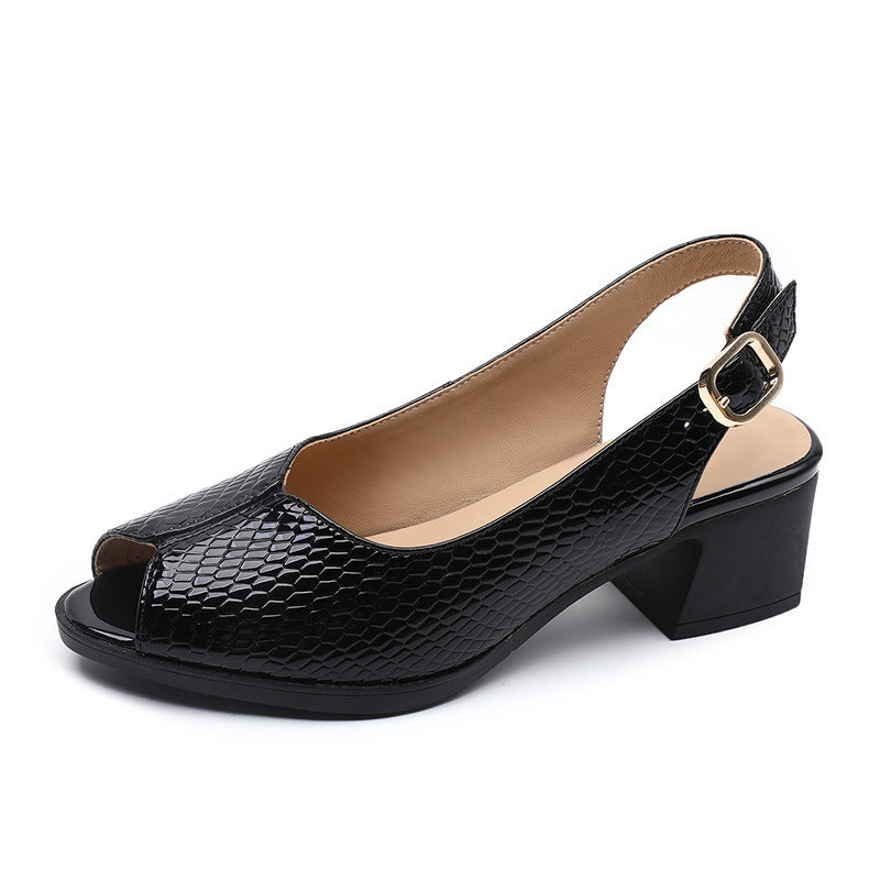 Andrea's™ | Damen-Ledersandalen mit offener Zehenpartie